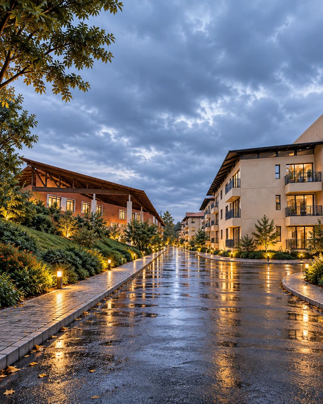 Campus residential and academic buildings