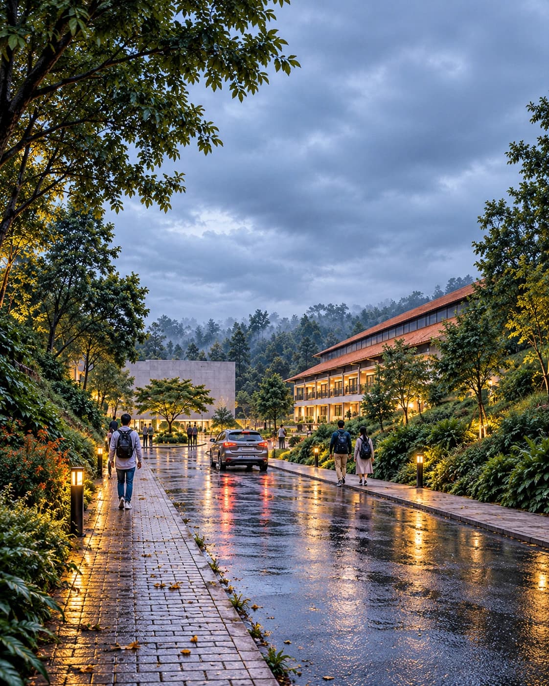 Residential buildings within the campus