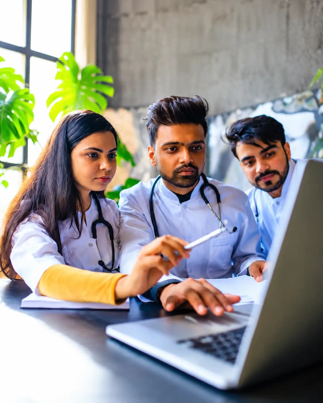 Medical students learning together