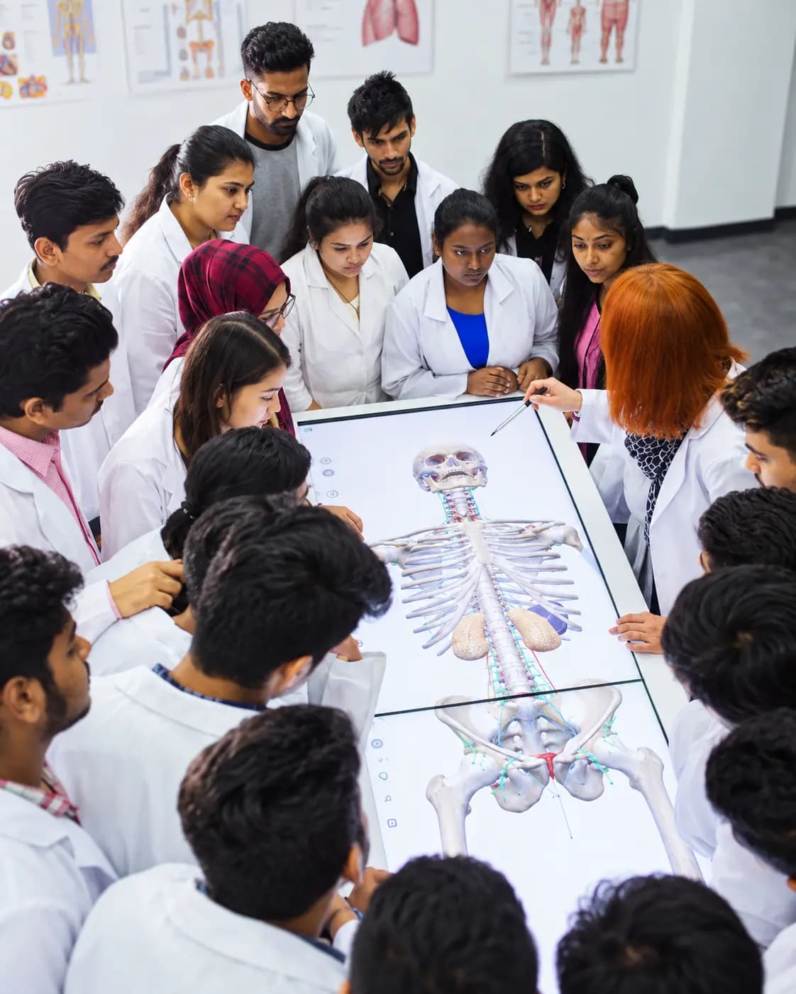 Medical students taking part in practical learning